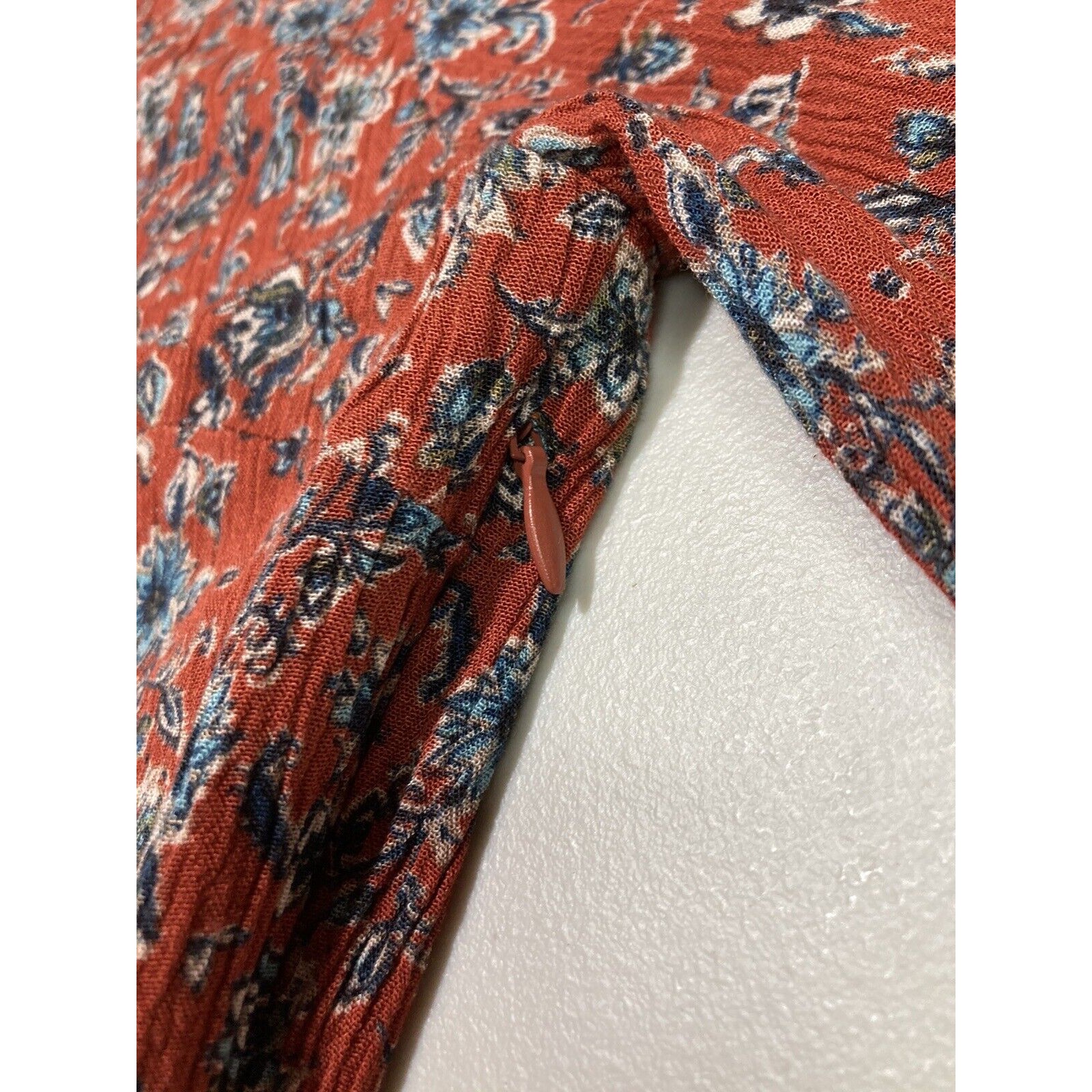 Nectar Clothing Red Floral Long Sleeve Midi Dress Size Small Euc — image 6 of 8